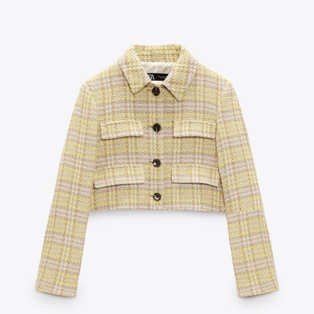 Zara textured crop Blazer